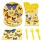 144 Pc Butterfly Party Supplies with Paper Plates, Napkins, Cups, Yellow Cutlery for Birthday, Baby Shower (Serves 24)